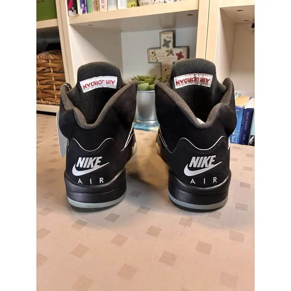 Nike Air Jordan 5 Retro OG Black Metallic Silver HF3975-001 Size 8 With Box